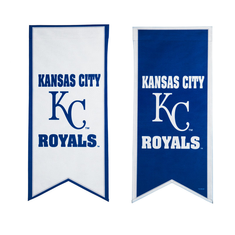 Toile de lin 2 faces 28 x 13 po MLB Drapeau de jardin, Kansas City Royals