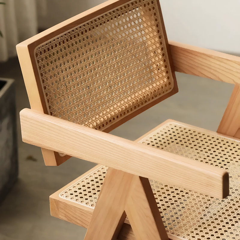 Chaises d'appoint modernes avec accoudoirs, confortables pour le salon et la salle à manger, chaises de style Mid-Century élégantes en bois brun, chambre à coucher idéale, salle de lecture, caoutchouc