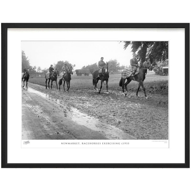 Newmarket, Racehorses Exercising C1955 1 Piece Single Picture Frame Wall Art, 60cm H x 80cm W  x 2.3cm D
