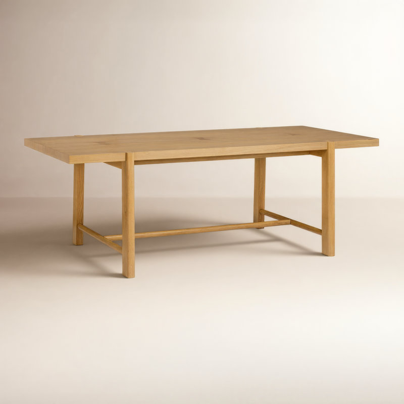 Brennan 6-Seater Natural Solid Oak Wood Rectangle Dining Table
