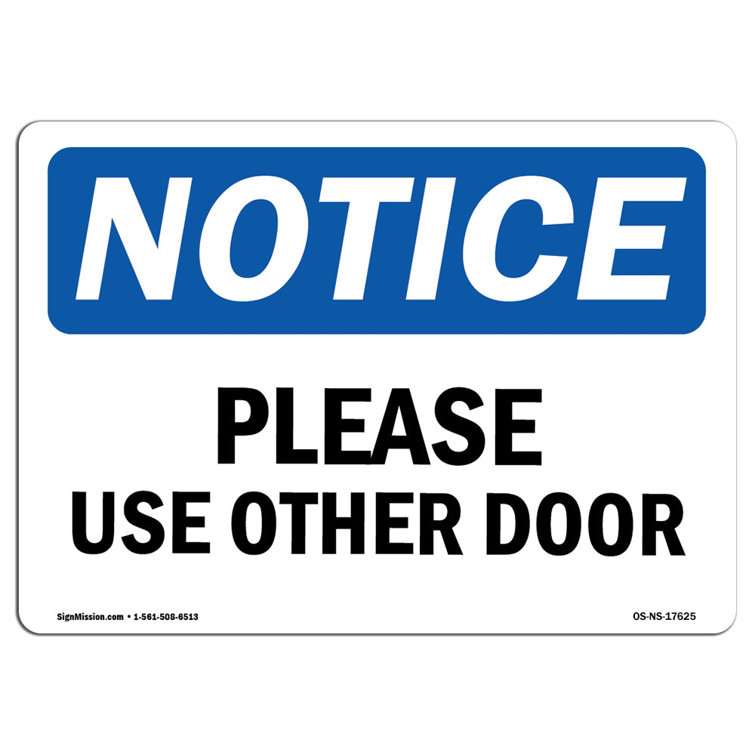 SignMission Please Use Other Door Sign | Wayfair