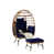 Bleu foncé / beige / brun
