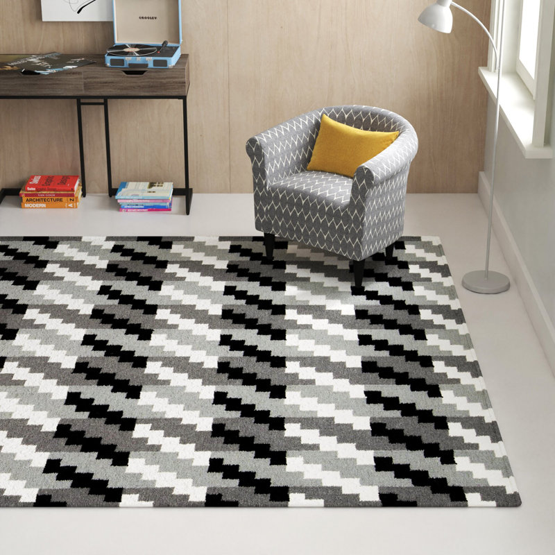 Araliya Flatweave Wool Geometric Indoor Rug, Rectangle 3'6" x 5'6"