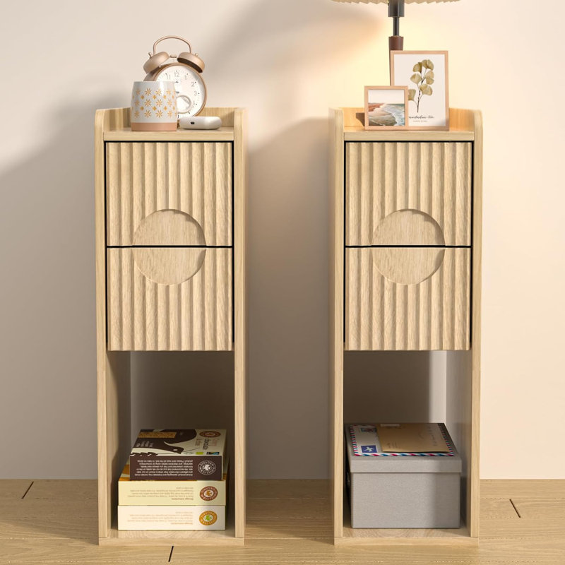 Small Groove Bedside Table