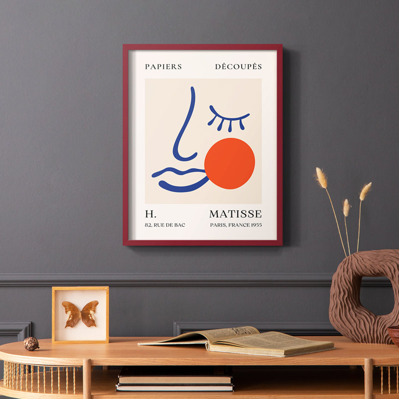 Matisse CLIX Framed Print - Solid Wood, 10" H x 8" W, Red