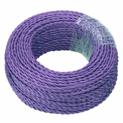 2Core Twisted Vintage Coloured 0.75Mm Braided Fabric Flexible Electrical UK Lighting Wire Cord / Cable