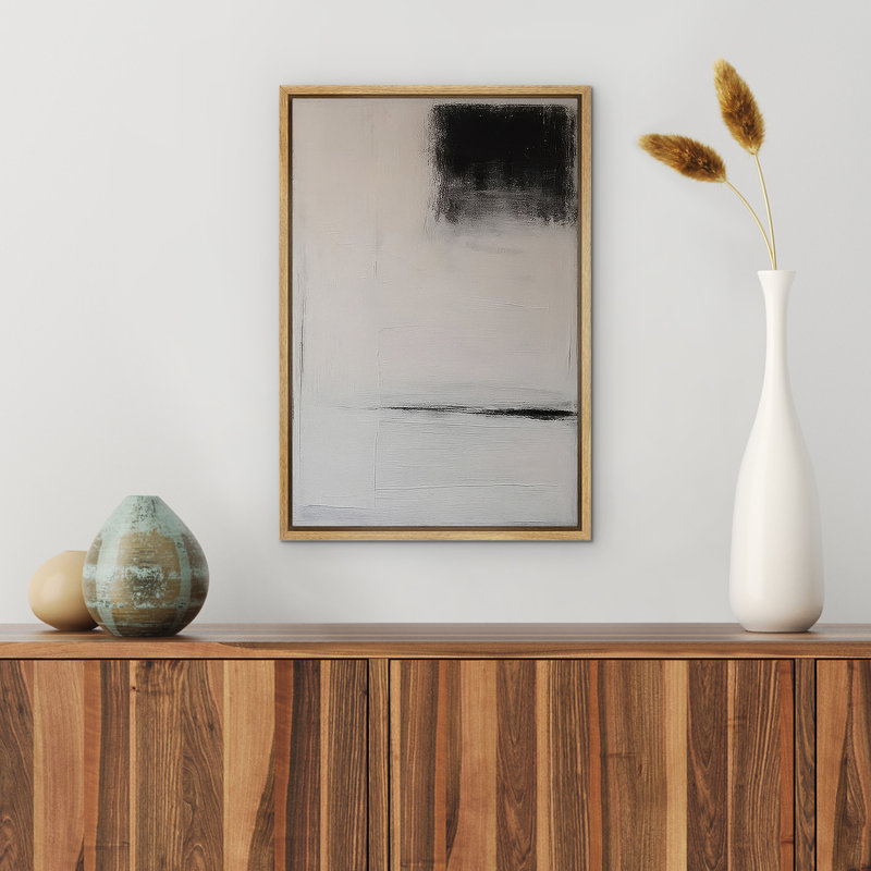 Reproduction d'art abstrait sur toile encadrée pour décoration intérieure moderne, Naturel, H 24 po x l 16 po