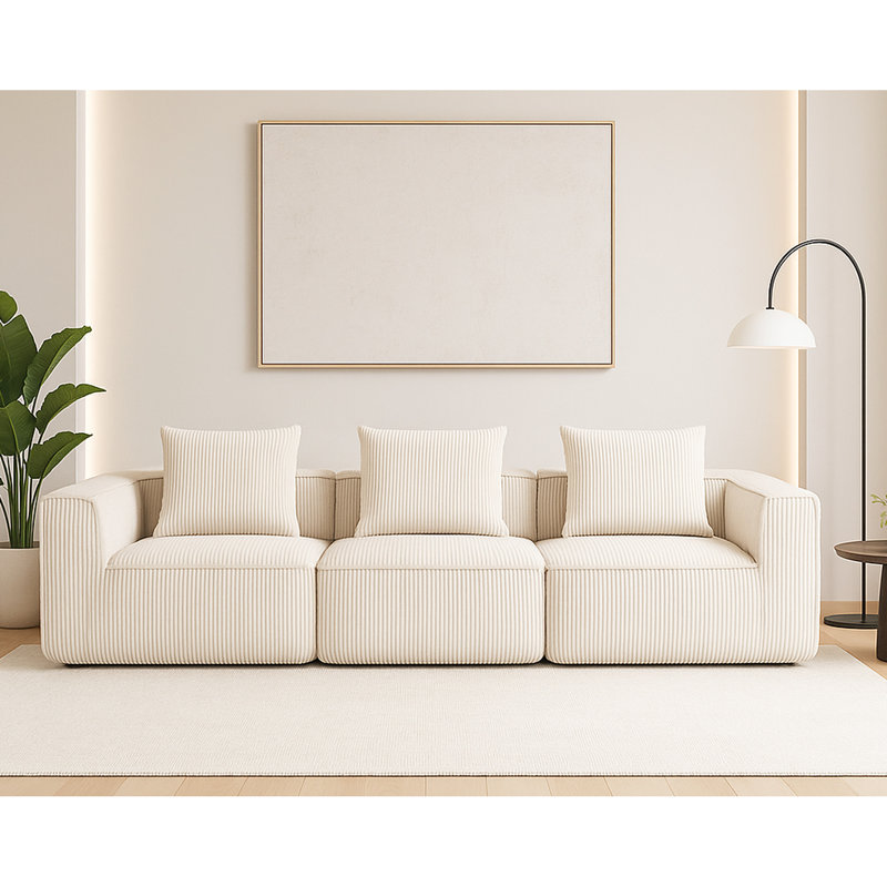 Méridienne 3 places Soft, Beige