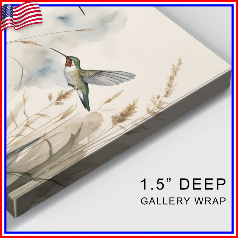 «Hummingbirds In Flight», toile tendue en plusieurs tailles, 20 po x 24 po