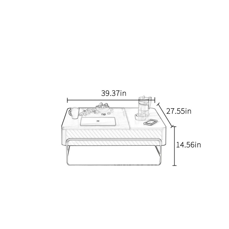 Table basse de luxe Simple S Design Sense Light, Brun / Blanc