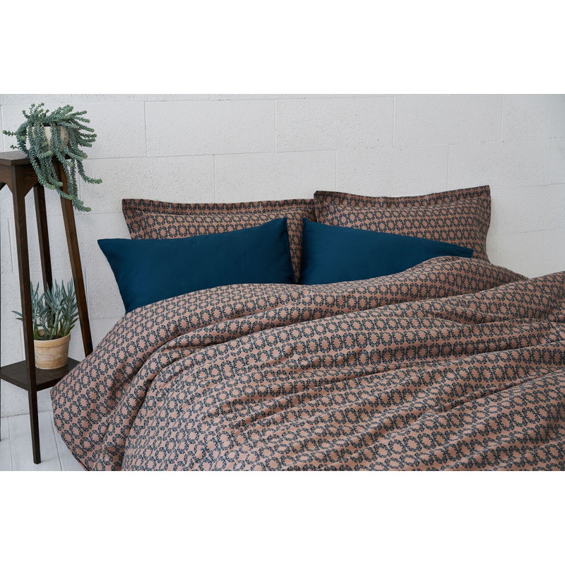 Allbritton Geometric Shapes Duvet Cover Set with Pillowcases, Double Duvet Cover