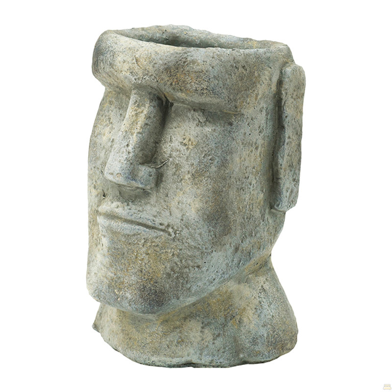 5X5.5X9" Easter Island Cement Planter