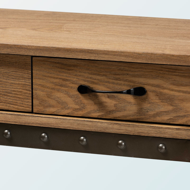 Console Serene à 3 tiroirs au fini brun et noir, H 31,71 po x l 42,68 po x P 15,2 po