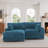2 - Piece Upholstered White Faux Rabbit Fur Flannel Reversible Modular Sofa Living Room Sectional Couch with Pillows-926571000-926571003