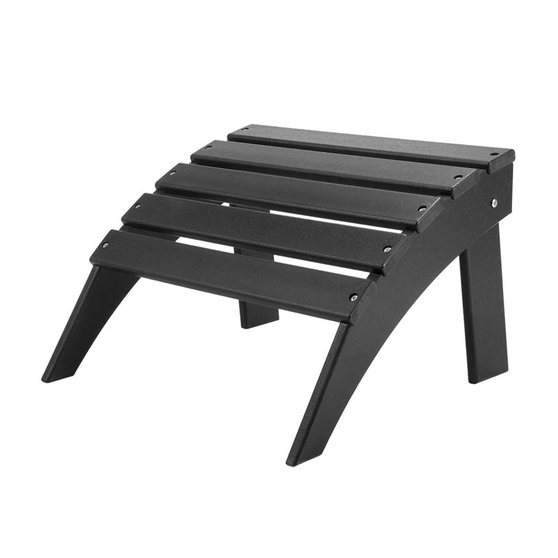 Repose-pieds de patio noir pliable Adirondack, matériau en PEHD, l 18,7 po x l 19,7 po x H 13 po