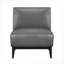 Fauteuil de chambre confortable en cuir gris foncé avec structure en bois massif, mousse à haute densité, assise contemporaine de 28 po en cuir 100% luxueux, largeur: 32,5 po