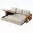 Upholstered Pull Out Sectional Sofa with Storage Chaise-1340171532