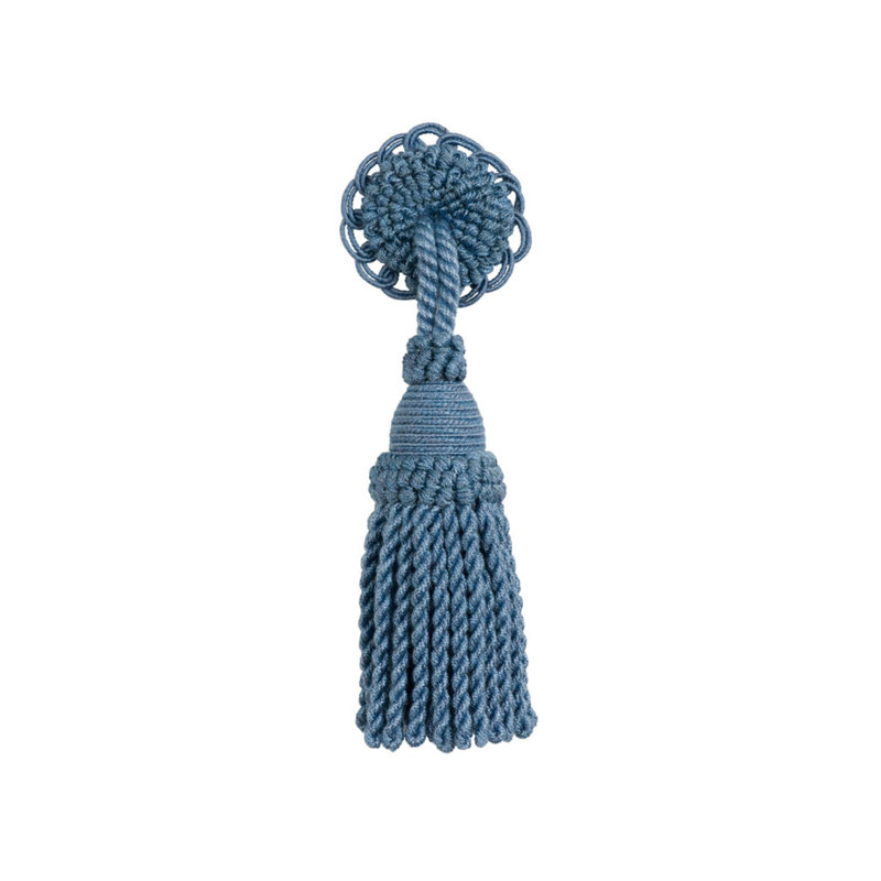 Le Coeur Passementerie Tassel-Ro Fabric, Canton Blue