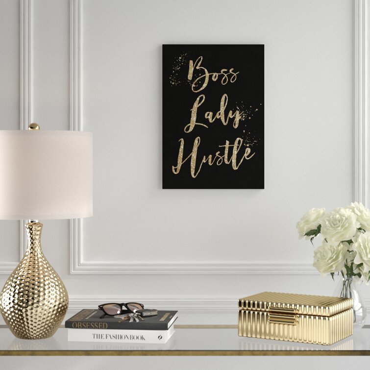 House of Hampton® Boss Lady Hustle Glitter On Paper by Oliver Gal Textual  Art Wayfair