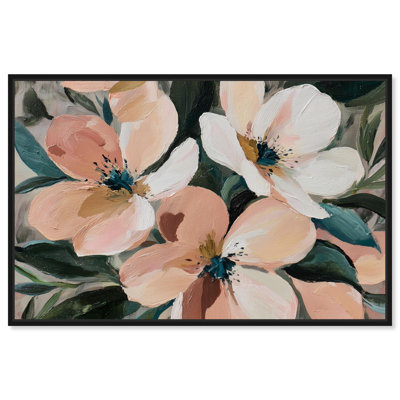 Blush Blooms V Canvas Print Flower Wall Art by Art Remedy, Black Frame, 15 x 10