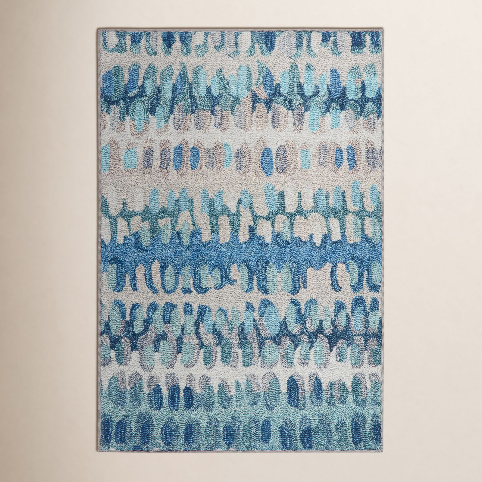 Paint Chip Blue Machine Washable Abstract Rug, Rectangle 8'6" x 11'6"