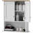 Homcom Bathroom Wall Cabinet, Modern Bathroom Cabinet Wall Mounted Medicine Cabinet With 2 Doors, Adjustable Shelf, Over The Toilet, White