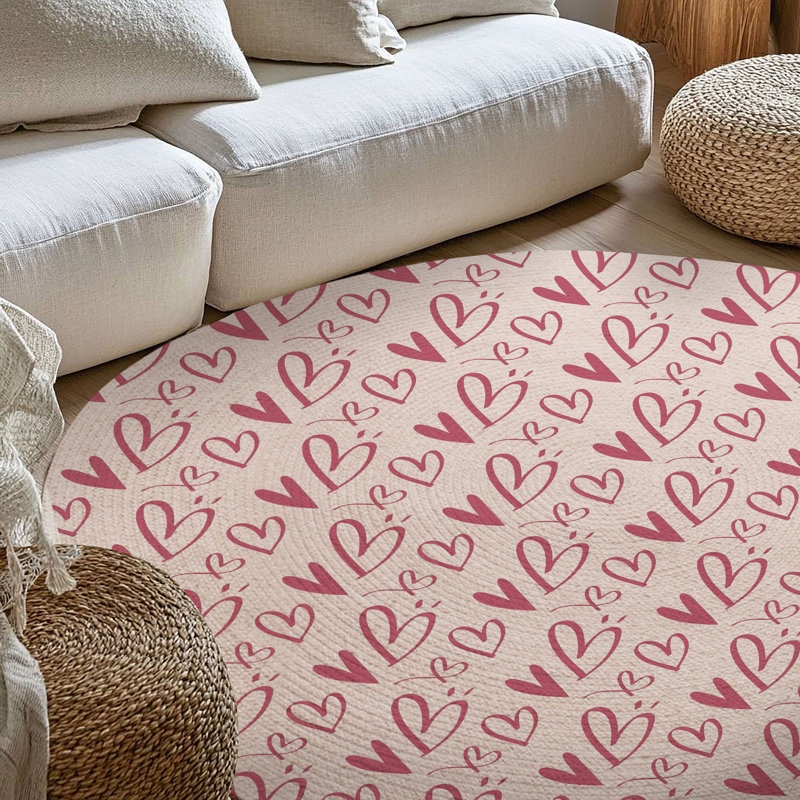 Tapis tressé romantique, Rond 5 pi