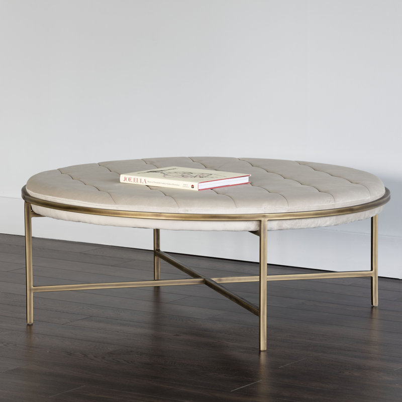 Irongate Round Ottoman, Champagne