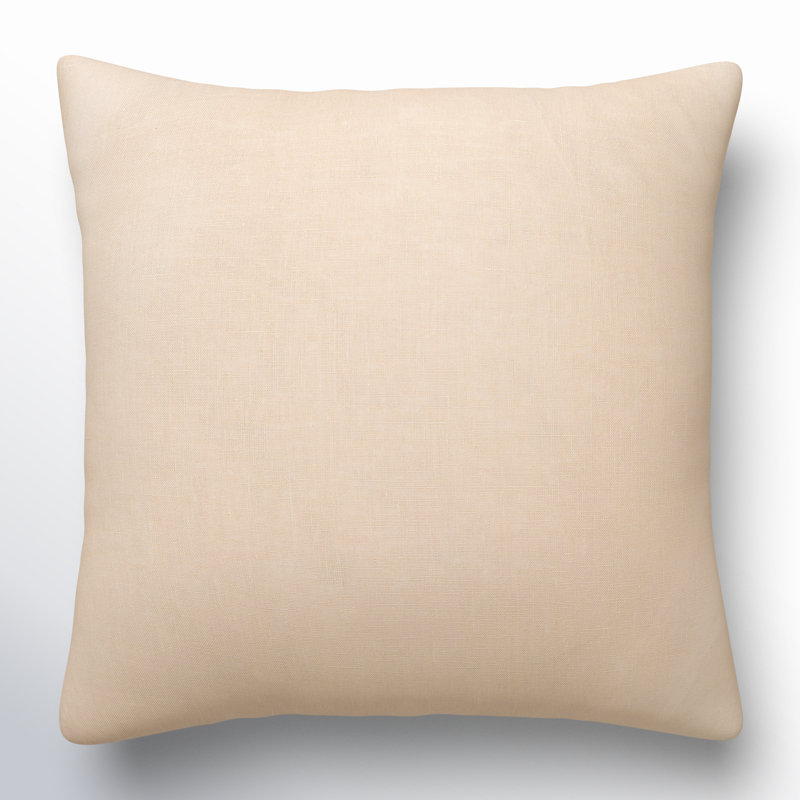 Tan 20" x 20" Linen Square Throw Pillow