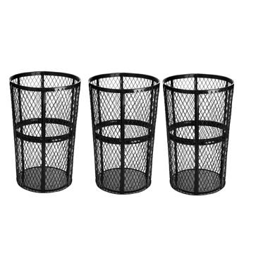 Alpine Industries Outdoor Commercial Trash Can, 48 Gallon, Metal Mesh  (473-48-BLK)