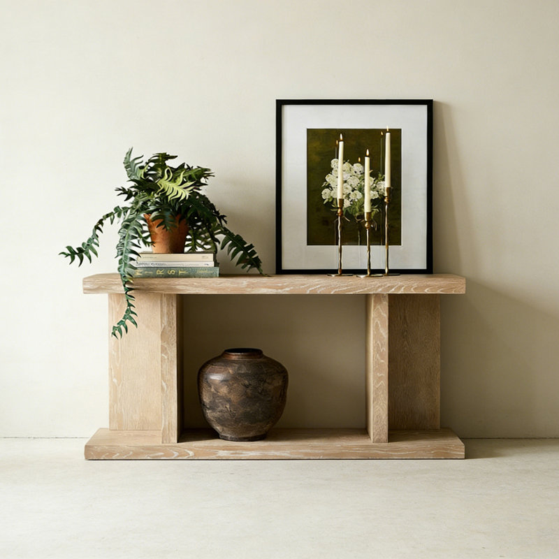 Console rustique minimaliste, H 29,92 po x l 62,99 po x P 13,78 po