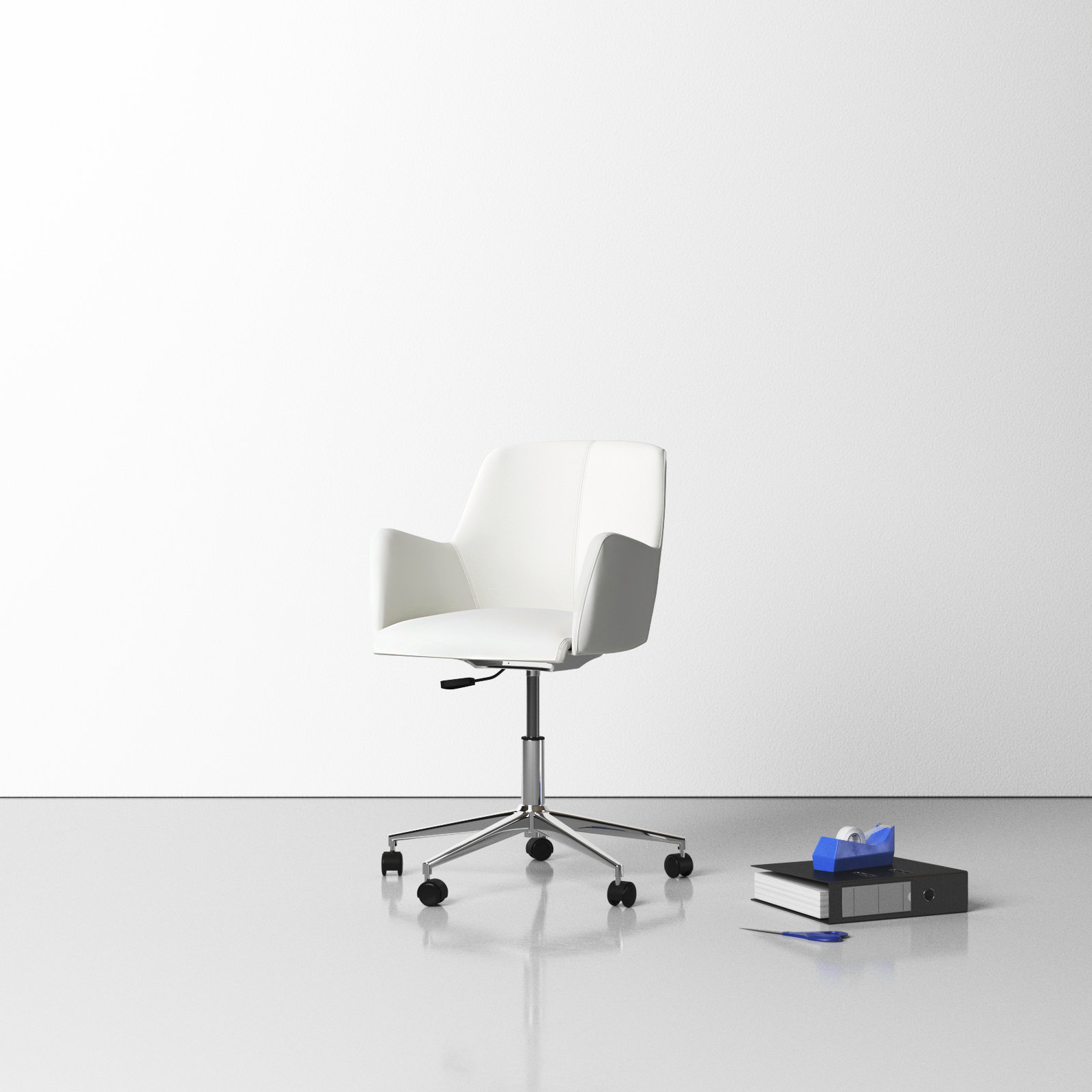 Azure Office Chair, White Faux Leather