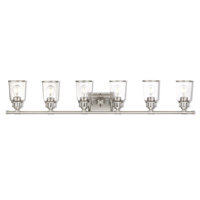 Éclairage pour meuble-lavabo 6 lumières, Nickel brossé