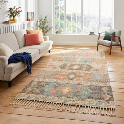 Idiokitas area rug Hand Made Rectangle Multi coloured