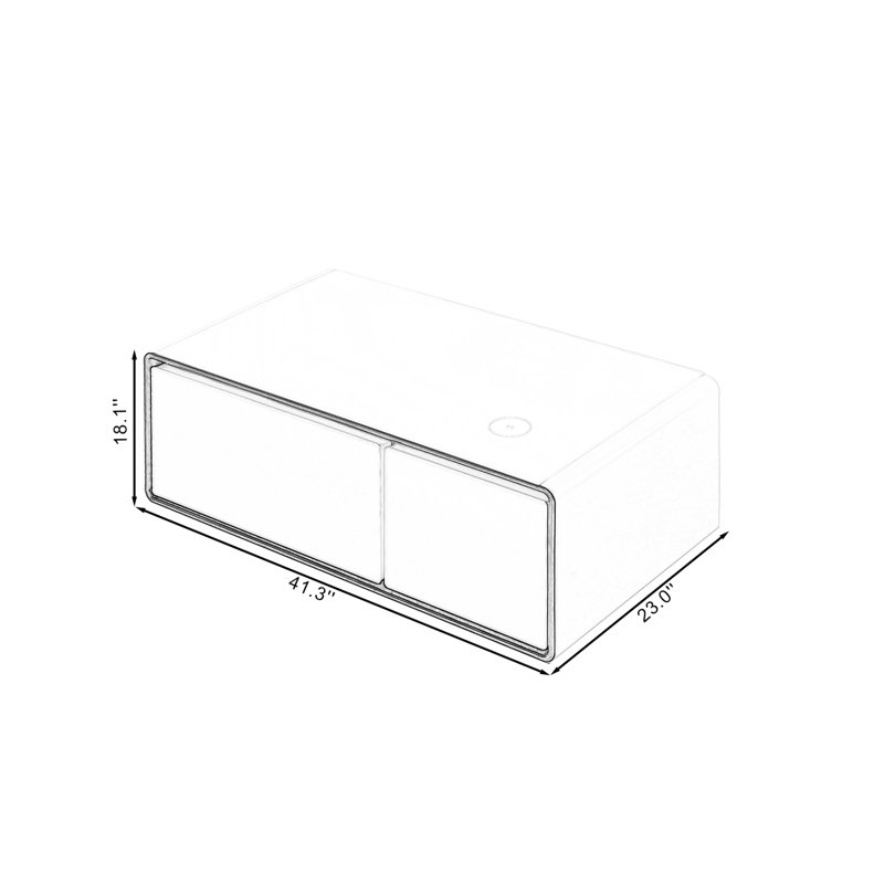 Smart Table Fridge, Multifunctional Coffee Table with Cooler and Frozen, White