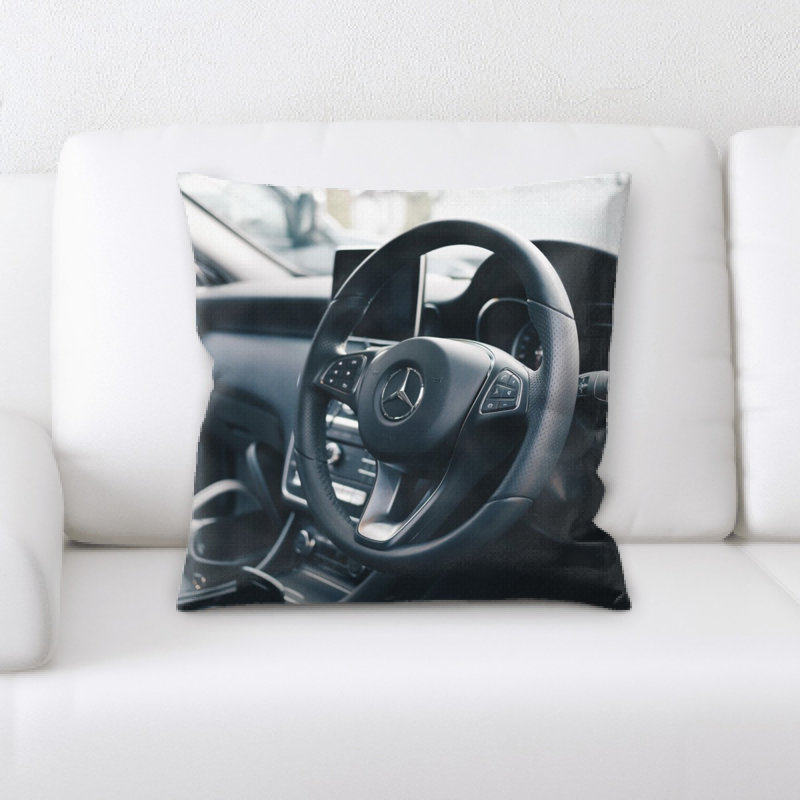 Steering Wheel Microsuede Reversible Throw Pillow