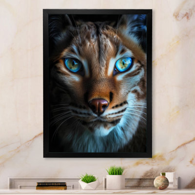 " Portrait Of Beautiful Lynx With Blue Eyes I "