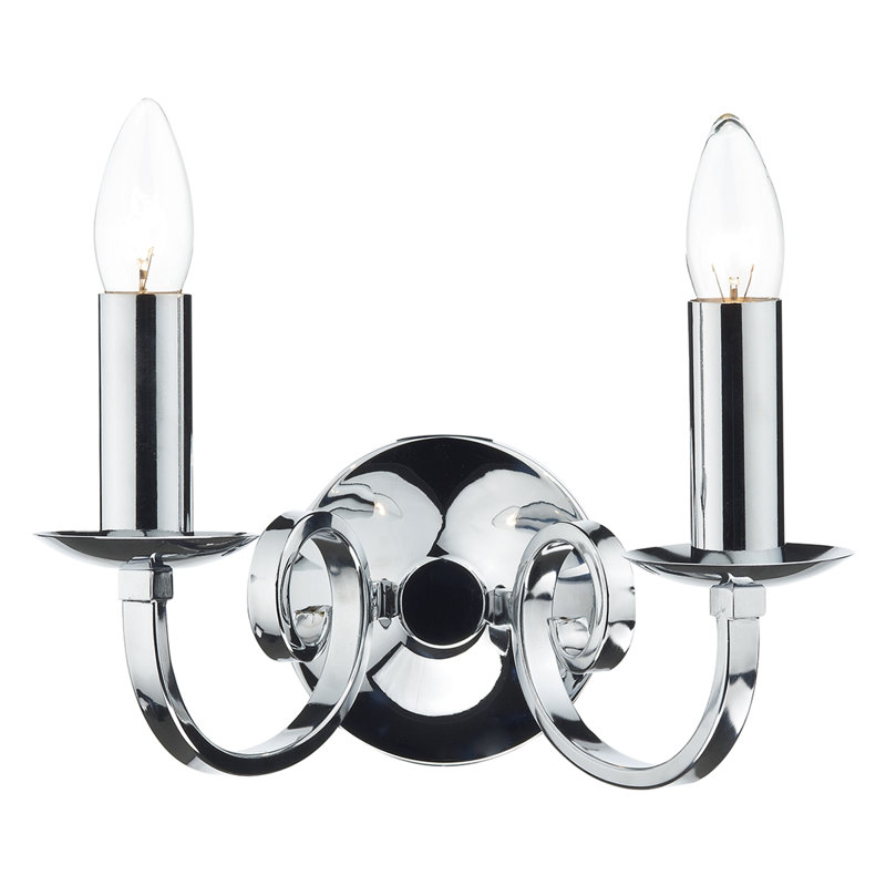 Ameche Candle Wall Light, Polished Chrome