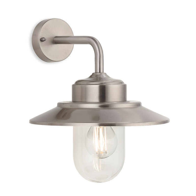 20cm H Outdoor Armed Sconce, Stainless Steel