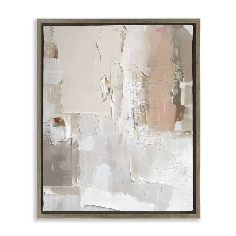 Cadre flottant abstrait Blush & Neutrals, design par Riley B, Cadre flottant orme Montalcino, H 21 po x l 17 po