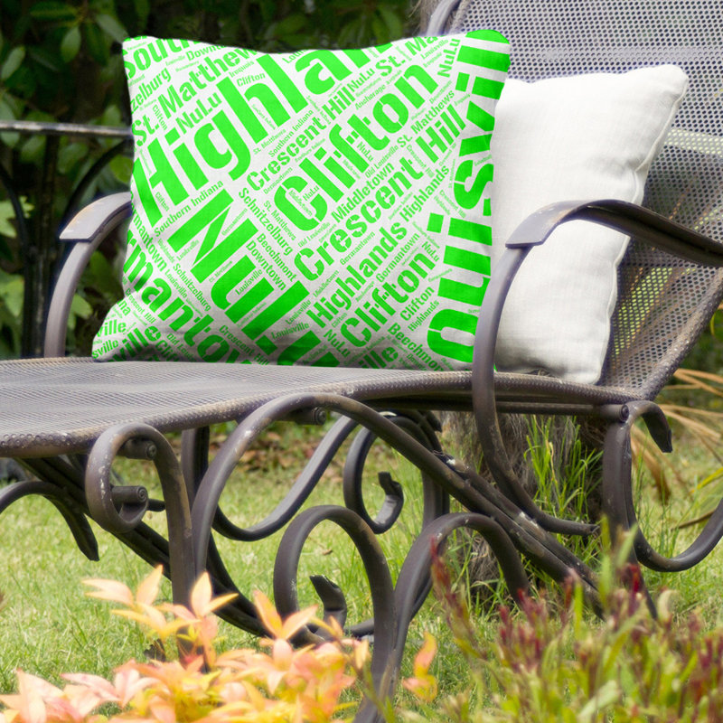Coussin décoratif intérieur/extérieur louisville, H 16 po x l 16 po, Non, Vert