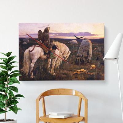 Knight At The Crossroads by Viktor Vasnetsov - Wrapped Canvas