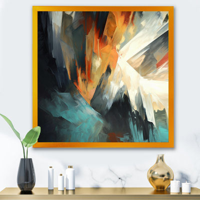 «Orange and Blue Abstract Mixed Colors I - Minimalisme», reproduction sur toile