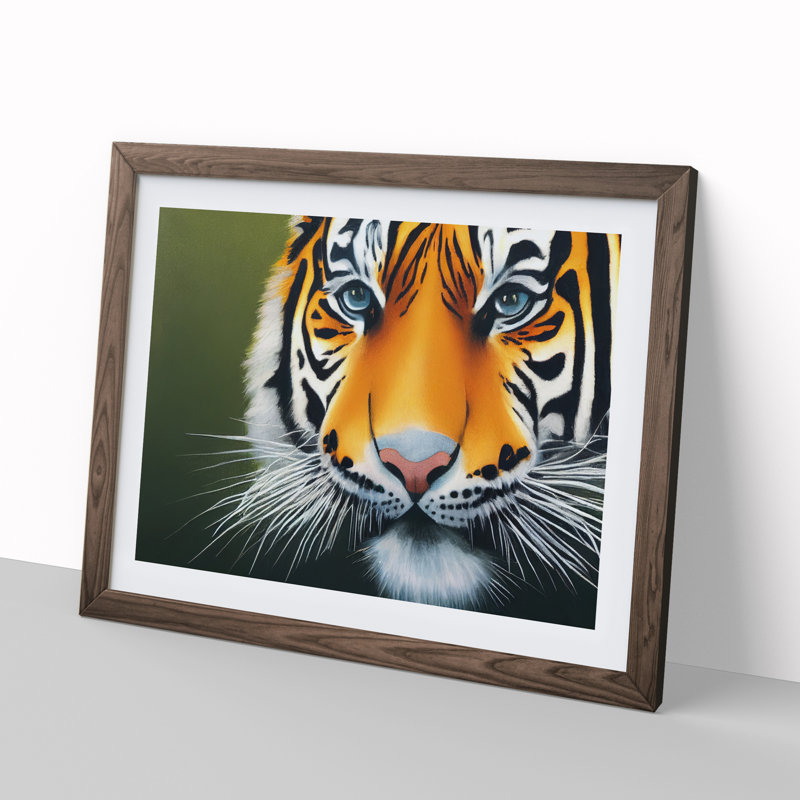 Amazing Tiger - Framed Print, 46cm H x 64cm W x 2cm D, Walnut Framed