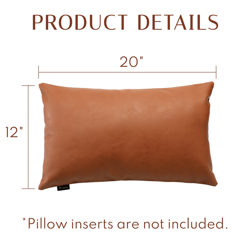 Leather Pillow Cover, Brown