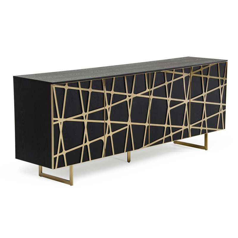 Sevan 79'' Sideboard, Black/Gold