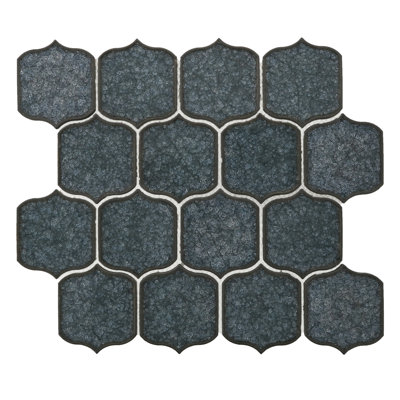 mosaïque murale en porcelaine 3 po x 3-1/4 po lapis arabesque Theodora