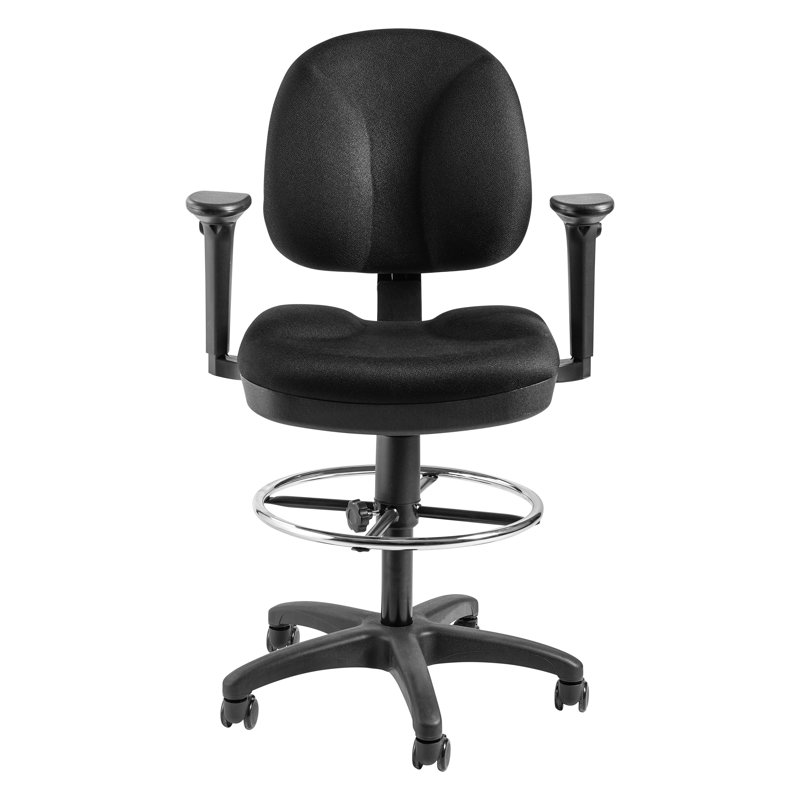 Backed Adjustable Height Ergonomic Industrial Stool