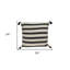 Coussin 24 "en coton rayé beige et noir avec pampilles