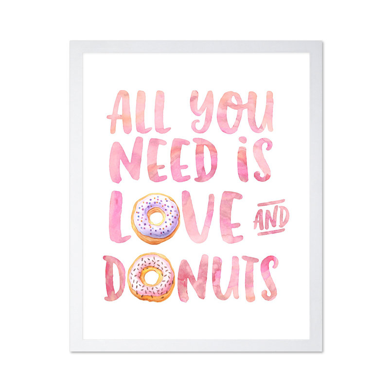 Love and Donuts, Affiche, Encadrement blanc, H 08 po x l 10 po